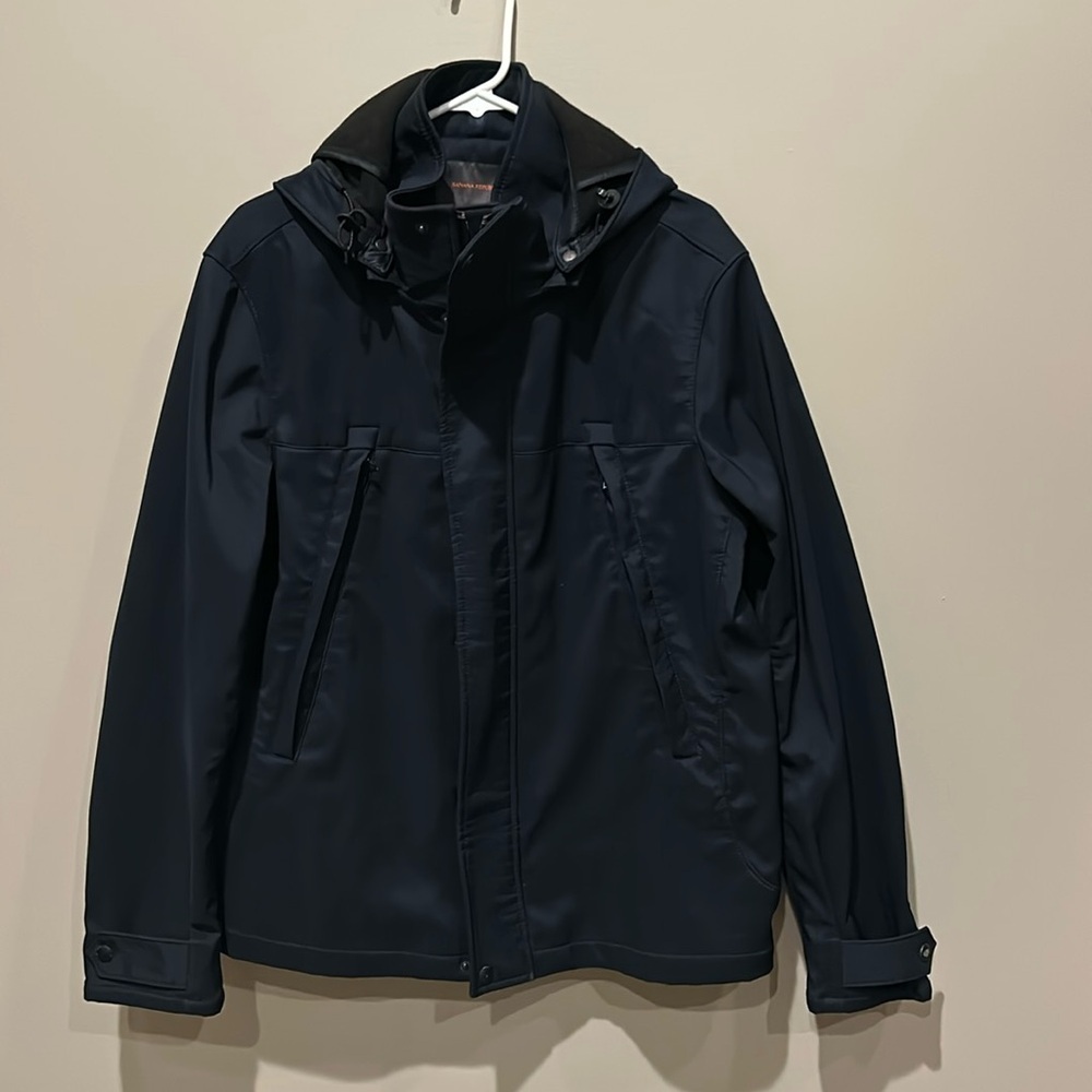 Banana Republic men’s Navy blue hooded jacket size large